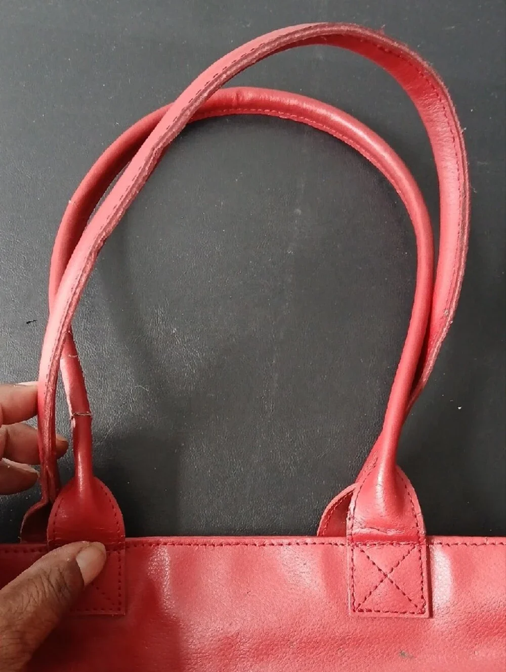 Buxton Red Leather Laptop Tote for Men